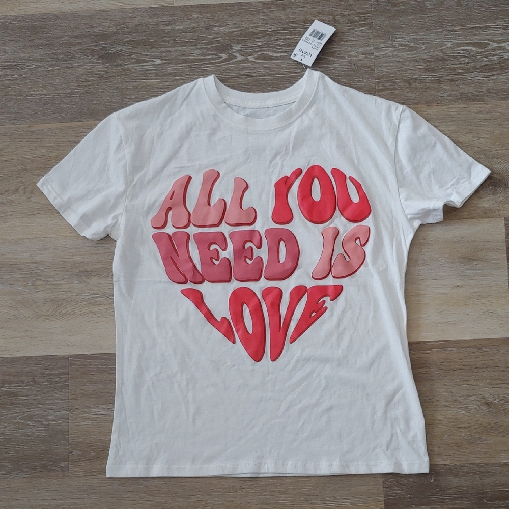 NWT The Beatles Girls Graphic T-Shirt White Size L (10/12)
